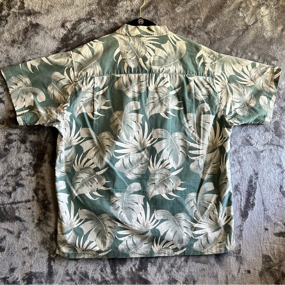 Vintage Cherokee Waikiki Green Floral Hawaiian Shirt Men’s XL Cotton - Picture 6 of 8